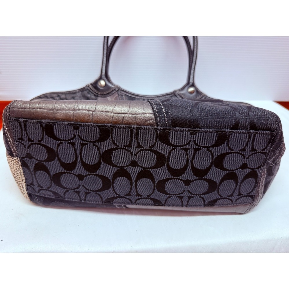 Coach Y2K Vintage Multicolor Black Gray Patchwork Bleecker Tote Purse Bag #12899 - Picture 7 of 16